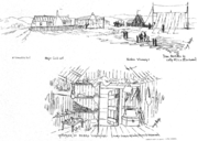 Sketch of Mary Seacole's "British Hotel" in Crimea, by Lady Alicia Blackwood (1818&ndash;1913), a friend of Florence Nightingale who resided in the neighbouring "Zebra Vicarage".