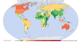 Per capita greenhouse gas emissions in 2000, including land-use change.