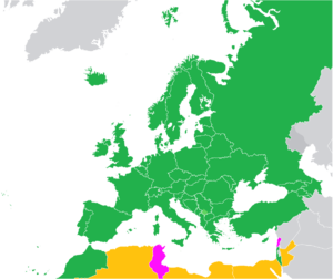 Participation since 1956: &nbsp;&nbsp;&nbsp;&nbsp;&nbsp;Entered at least once &nbsp;&nbsp;&nbsp;&nbsp;&nbsp;Never entered, although eligible to do so &nbsp;&nbsp;&nbsp;&nbsp;&nbsp;Entry intended, but never made the final