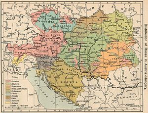 "Distribution of Races in Austria&ndash;Hungary" from the Historical Atlas by William R. Shepherd, 1911