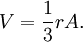 V = {1\over 3}rA.