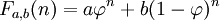 F_{a,b}(n) = a\varphi^n+b(1-\varphi)^n