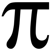 Lower-case &pi; (the lower case letter is used for the constant)