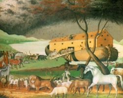 A painting by the American Edward Hicks (1780&ndash;1849), showing the animals boarding Noah's Ark two by two.