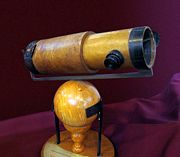 A replica of Isaac Newton's telescope.