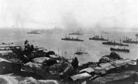 German ships leaving Valpara&iacute;so on 3 November 1914 after the Battle of Coronel
