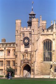 King&rsquo;s Gate with clock tower in Great Court