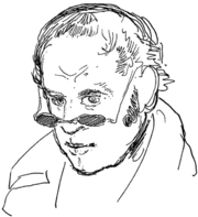 Self portrait of Rodolphe T&ouml;pffer, whose work is considered influential in shaping the comics form.
