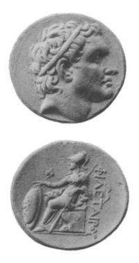 Athena depicted on a coin of Attalus I, ruler of Pergamon&mdash;c. 200 BC.