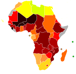    Map of Africa indicating Human Development Index (2004).        &nbsp;&nbsp;&nbsp;&nbsp;&nbsp;above 0.950 &nbsp;&nbsp;&nbsp;&nbsp;&nbsp;0.900-0.949 &nbsp;&nbsp;&nbsp;&nbsp;&nbsp;0.850-0.899 &nbsp;&nbsp;&nbsp;&nbsp;&nbsp;0.800-0.849 &nbsp;&nbsp;&nbsp;&nbsp;&nbsp;0.750-0.799   &nbsp;&nbsp;&nbsp;&nbsp;&nbsp;0.700-0.749 &nbsp;&nbsp;&nbsp;&nbsp;&nbsp;0.650-0.699 &nbsp;&nbsp;&nbsp;&nbsp;&nbsp;0.600-0.649 &nbsp;&nbsp;&nbsp;&nbsp;&nbsp;0.550-0.599 &nbsp;&nbsp;&nbsp;&nbsp;&nbsp;0.500-0.549   &nbsp;&nbsp;&nbsp;&nbsp;&nbsp;0.450-0.499 &nbsp;&nbsp;&nbsp;&nbsp;&nbsp;0.400-0.449 &nbsp;&nbsp;&nbsp;&nbsp;&nbsp;0.350-0.399 &nbsp;&nbsp;&nbsp;&nbsp;&nbsp;0.300-0.349 &nbsp;&nbsp;&nbsp;&nbsp;&nbsp;under 0.300 &nbsp;&nbsp;&nbsp;&nbsp;&nbsp;n/a   