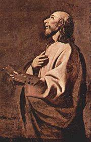 Probable self-portrait of Francisco Zurbar&aacute;n as Saint Luke, c. 1635-1640.