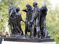 The Burghers of Calais (1884&ndash;c. 1889) in Victoria Tower Gardens, London, England.
