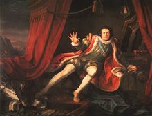 David Garrick, the theatre manager 1747&ndash;1776, is portrayed in the title role of Richard III in this painting by William Hogarth.