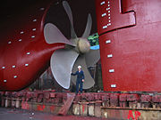 Propeller on a modern mid-sized merchant vessel