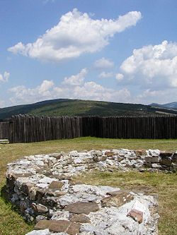 Ruins of a Great Moravian castle in Ducov&eacute;