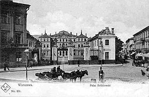 Br&uuml;hl's Palace on an old postcard