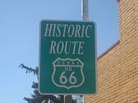 Historic Route 66 (superseded by Interstate 40) in Amarillo, Texas