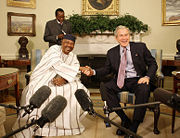 Malian President Amadou Toumani Tour&eacute; with U.S. President George W. Bush