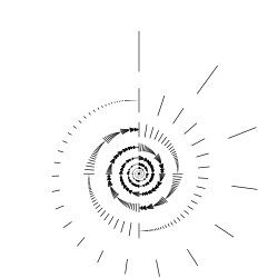 Representation of the ordinal numbers up to &omega;&omega;. Each turn of the spiral represents one power of &omega;