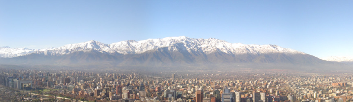 Panorama view of northern Santiago, seen from Providencia