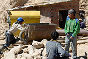 Miners at work in Potos&iacute;