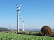 The largest wind farm and solar power capacity in the world is installed in Germany. Renewable energy generated 14% of the country's total electricity consumption in 2007.