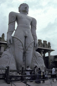 The 17.8 m monolith of Jain prophet Bhagavan Gomateshwara Bahubali, which was carved between 978&ndash;993 AD and is located in Shravanabelagola, India, is anointed with saffron every 12 years by thousands of devotees as part of the Mahamastakabhisheka festival.