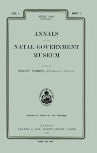 The cover of the first issue of the Annals of the Natal Government Museum published in June