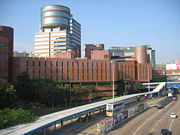 Hong Kong Polytechnic University with view of Cross Harbour Bus Stop