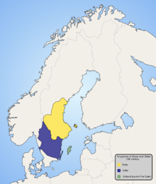 Kingdoms of Svear (Swedish) and G&ouml;tar (Geats) in the twelfth century.
