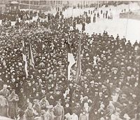  Declaration of the independence in P&auml;rnu on 23 February in 1918. One of the first images of the Republic.
