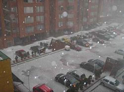 Traditional hailstorm in Bogot&aacute;