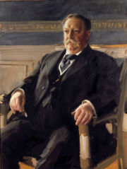 Official White House portrait of William Howard Taft in the Blue Room, 1911, oil on canvas by Anders Leonard Zorn (1860&ndash;1920), White House Collection.