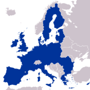 &nbsp;&nbsp;&nbsp;&nbsp;&nbsp;The European Union as a single entity. (world map)