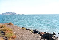 Caspian Sea shore, T&uuml;rkmenbaşy, Turkmenistan.