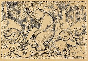 "En uheldig bj&oslash;rnejakt" (An Unfortunate Bear Hunt) by Theodor Kittelsen.
