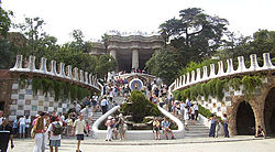 The entrance to Gaud&iacute;'s "Park G&uuml;ell"