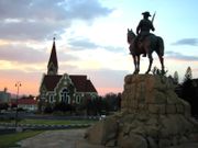 A church and a monument built by the Germans