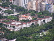 The Pal&aacute;cio Universit&aacute;rio, a 19th century Neoclassical building that serves as campus of the UFRJ. The Institutes for Economy, Education and Administration, among others, are based here.