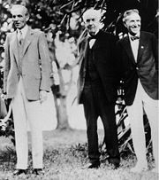 Henry Ford, Thomas Edison, Harvey Firestone&mdash;the fathers of modernity. Ft. Myers, Florida, February 11, 1929.
