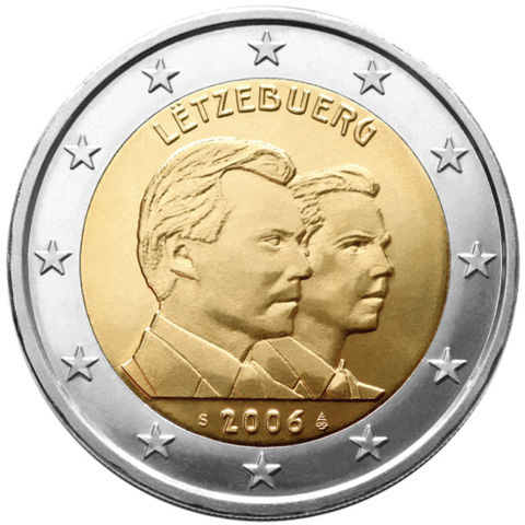 Image:&euro;2 commemorative coin Luxembourg 2006.jpg