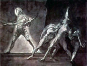 Hamlet, Horatio, Marcellus, and the Ghost of Hamlet's Father. Henry Fuseli, 1780&ndash;5. Kunsthaus Z&uuml;rich.