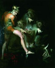 Macbeth Consulting the Vision of the Armed Head. By Henry Fuseli, 1793&ndash;94. Folger Shakespeare Library, Washington.