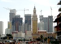 The ongoing high-rise construction in Miami, has inspired popular opinion of &ldquo;Miami manhattanization&rdquo;