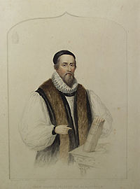 John Hooper (unknown (1495-1500) - 1555), who initially refused to be consecrated as Bishop of Gloucester because of his opposition to having to wear vestments. This was the root of the subsequent Vestments Controversy.