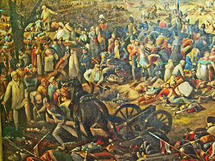 "The morning after the battle of Waterloo", by John Heaviside Clarke, 1816.