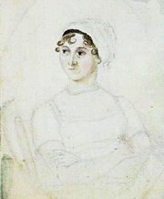 A watercolour and pencil sketch of Jane Austen, believed to be drawn from life by her sister Cassandra (c.&nbsp;1810)[a]