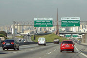 Bandeirantes highway, one of the main lines connecting with the interior of the state of S&atilde;o Paulo. In the photo to enter the city of S&atilde;o Paulo.