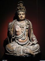 A seated wooden Bodhisattva statue, Jin Dynasty (1115&ndash;1234)