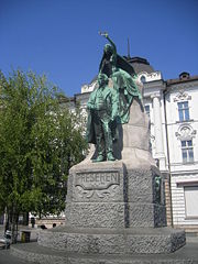Statue of France Pre&scaron;eren, who lived in the city